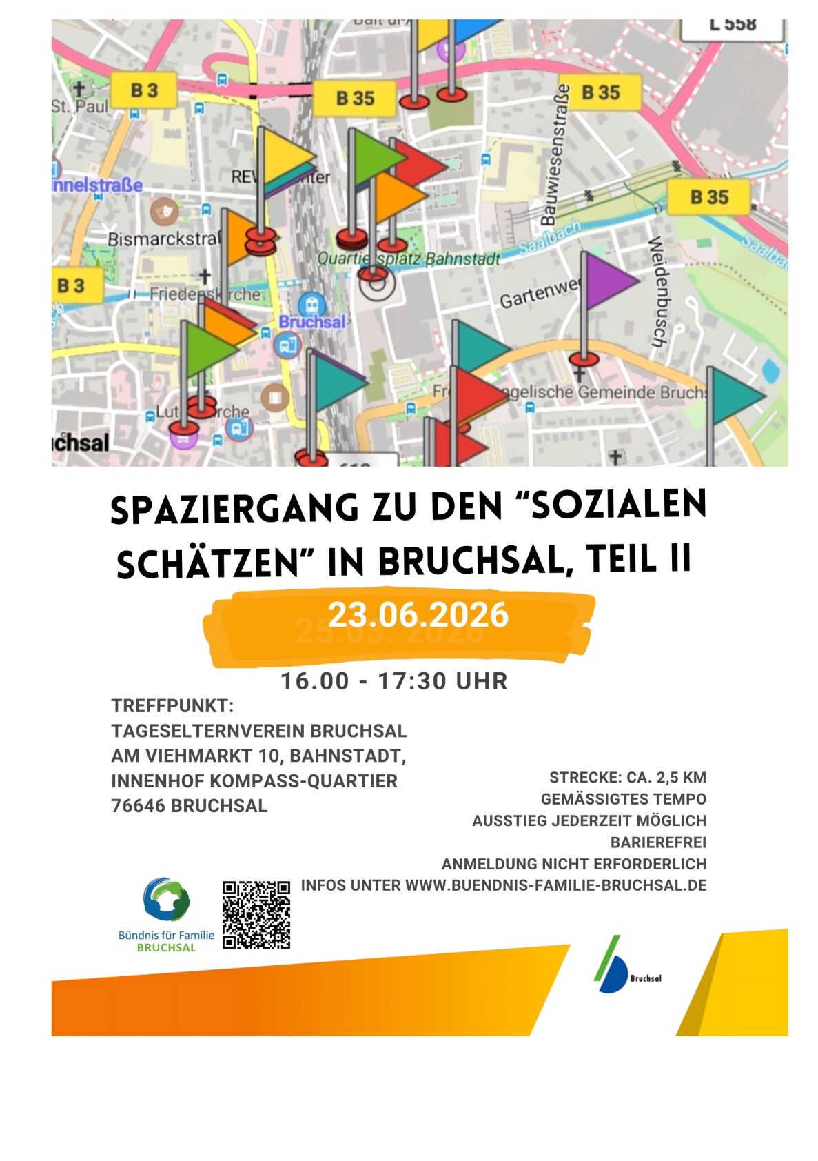 Spaziergang zu den Sozialen Schätzen Bruchsal Teil II, Bündnis für Familie Bruchsal Bündnis für familie Bruchsal, Spaziergang, Soziale Schätze, Teil II Arbeitskreis Familienbildung